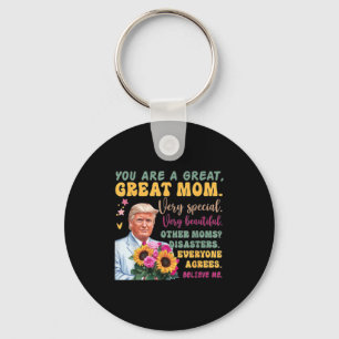 Funny Donald Trump Mothers Day Hold Flower Funny Q Key Ring