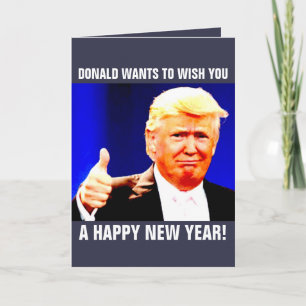 Funny Donald Trump NEW YEARS Greeting cards,BIGLY! Holiday Card
