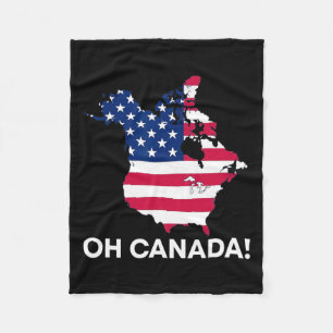 Funny Donald Trump Oh Canada 51st State Usa Americ Fleece Blanket