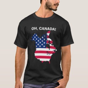 Funny Donald Trump Oh Canada Usa American Flag T-Shirt