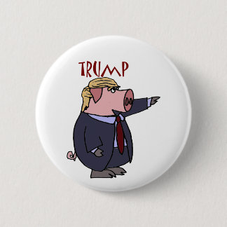 Funny Donald Trump Pig Political Cartoon 6 Cm Round Badge