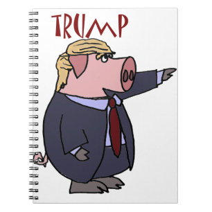 Funny Donald Trump Pig Political Cartoon Notebook