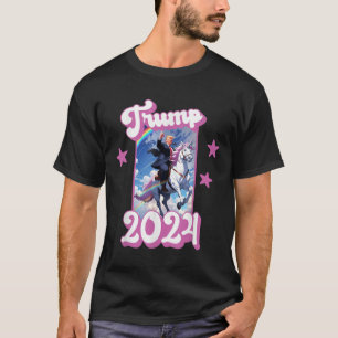 Funny Donald Trump Riding An Unicorn. Pink Trump T-Shirt
