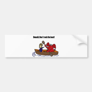 Funny Donald Trump Rocking the Boat Cartoon Bumper Sticker