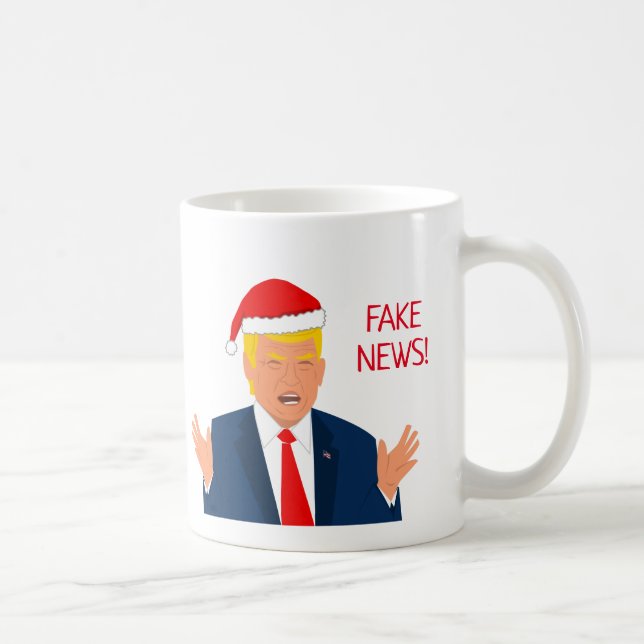 Funny Donald Trump Santa Claus Christmas cartoon Coffee Mug (Right)