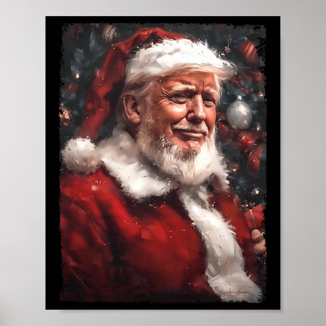 Funny Donald Trump Santa Claus Christmas Daddy's H Poster (Front)