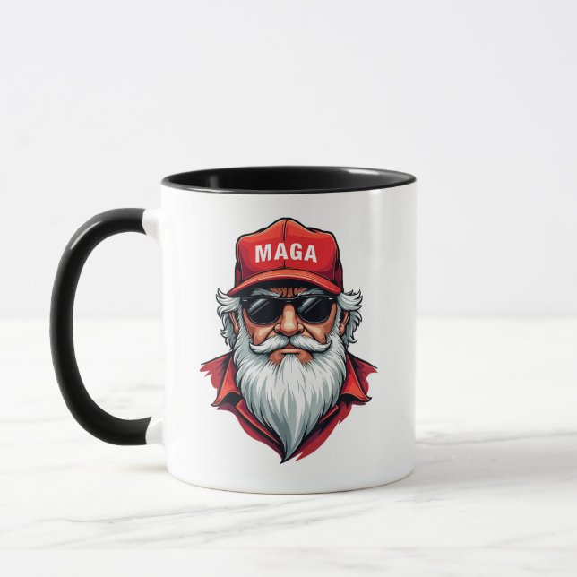 Funny Donald Trump Santa Claus MAGA Christmas Mug (Left)