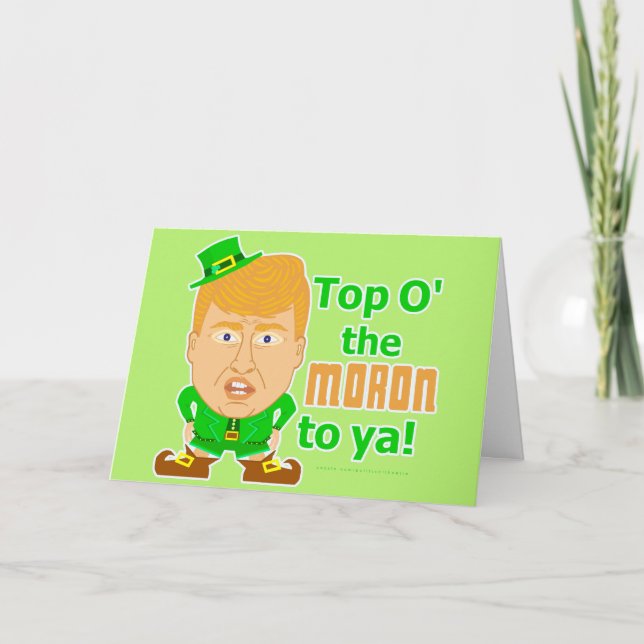 Funny Donald Trump St Patricks Day Leprechaun Card (Front)