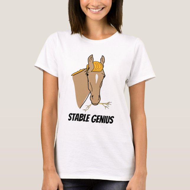 Funny Donald Trump Stable Genius Horse T-Shirt (Front)