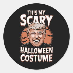 Funny Donald Trump This Is My Scary Halloween Cost Classic Round Sticker
