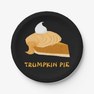 Funny Donald Trump Trumpkin Pie Paper Plate