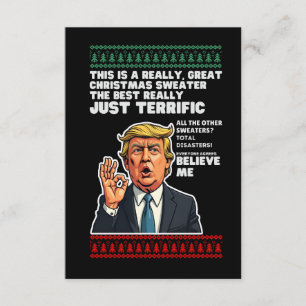Funny Donald Trump Ugly Christmas Sweater Parody Enclosure Card