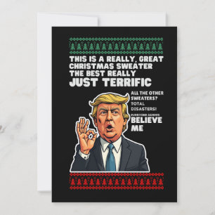 Funny Donald Trump Ugly Christmas Sweater Parody Invitation