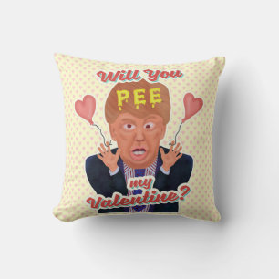 Funny Donald Trump Valentine's Day Pee Tape Joke Cushion