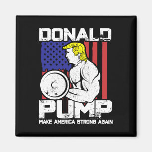Funny Donald Trump Weight Lifting Workout Gym Magnet