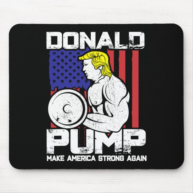 Funny Donald Trump Weight Lifting Workout Gym  Mouse Pad (Front)