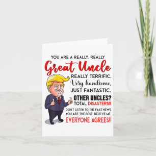 Funny Donald Trump Youre A Really Great Uncle, Unc Card