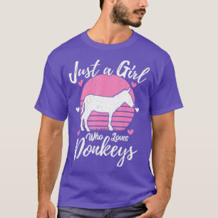 Funny Donkey Animal Lover Just A Girl Who Loves D T-Shirt