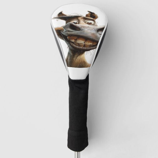 funny donkey art design golf head cover (Front)