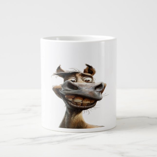 Funny donkey art design large coffee mug (Front)