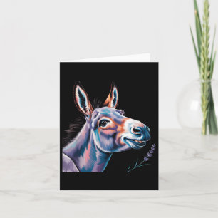 Funny Donkey Art Donkey Head Smile Eagerly Donkey  Card