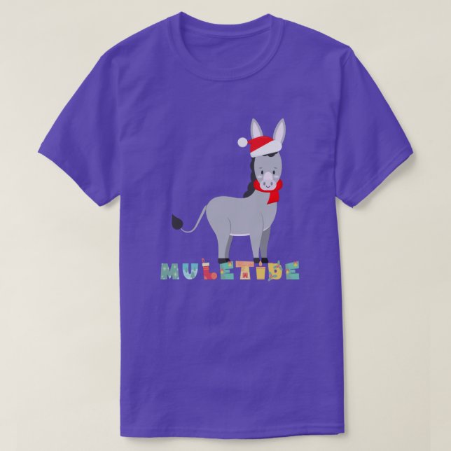 Funny Donkey Muletide Christmas T-Shirt (Design Front)