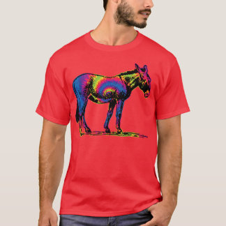 Funny Donkey Tie Dye Vintage Donkey Lovers Donkey  T-Shirt