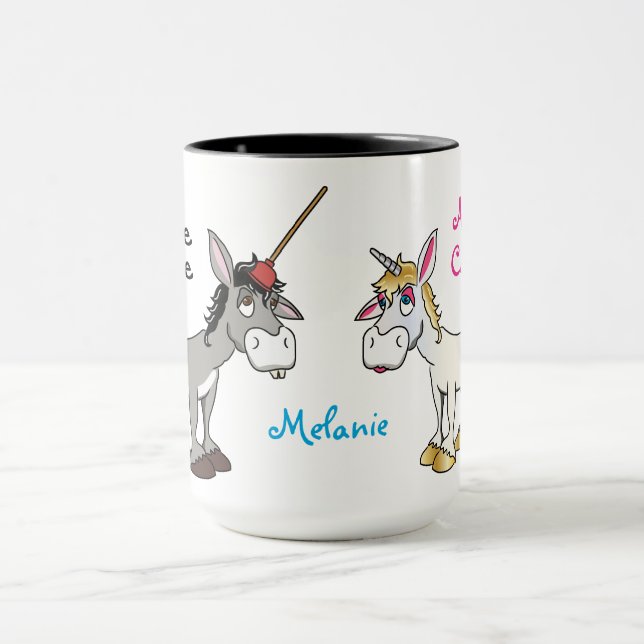Funny Donkey Unicorn Personalised Mug (Center)