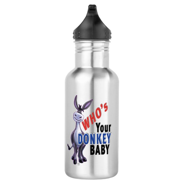 Funny Donkey, Who is Your Donkey Baby 532 Ml Water Bottle (Right)