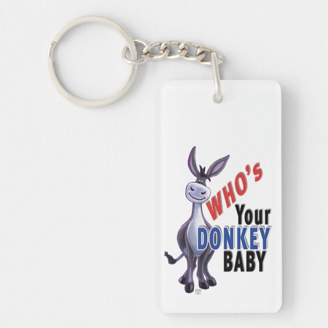 Funny Donkey, Who is Your Donkey Baby Key Ring (Front)