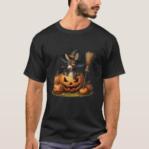 Funny Donkey Witch Pumpkin Halloween Mens Womens K T-Shirt