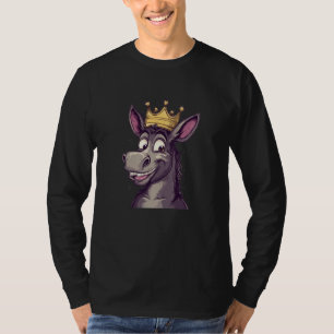 Funny Donkey with Crown for a Grand Laugh T-Shirt