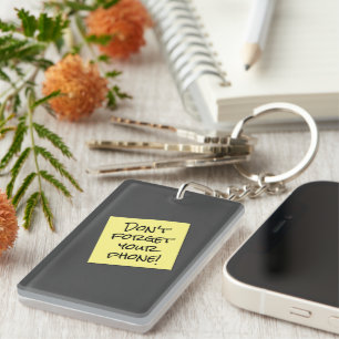 Funny Don't Forget Sticky Note Reminder Key Ring