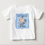 Funny Don't Make Me Call Nonno Baby T-Shirt<br><div class="desc">Don't Make Me Call Nonno available in PINK & Don't Make Me Call Nonno available in BLUE design features an adorable Baby Girl or Boy Baby in a frame holding a phone with the cute baby saying Don't Make Me Call Nonno. This fun design will get tons of laughs and...</div>