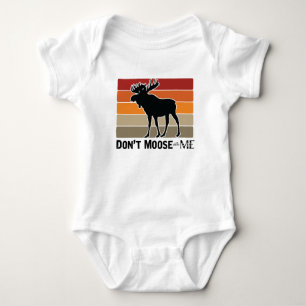 Funny Don't Moose with Me Retro Baby Bodysuit