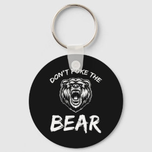 Funny Dont Poke The Bear Hunting Fishing Camping J Key Ring