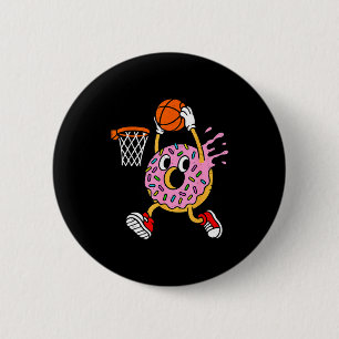 Funny Donut Dunking Basketball Doughnut Food Champ 6 Cm Round Badge