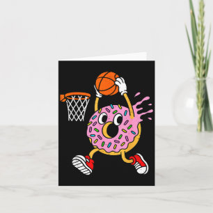 Funny Donut Dunking Basketball Doughnut Food Champ Card