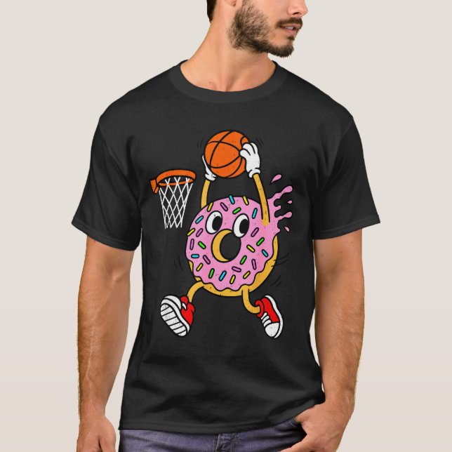 Funny Donut Dunking Basketball Doughnut Food Champ T-Shirt (Front)
