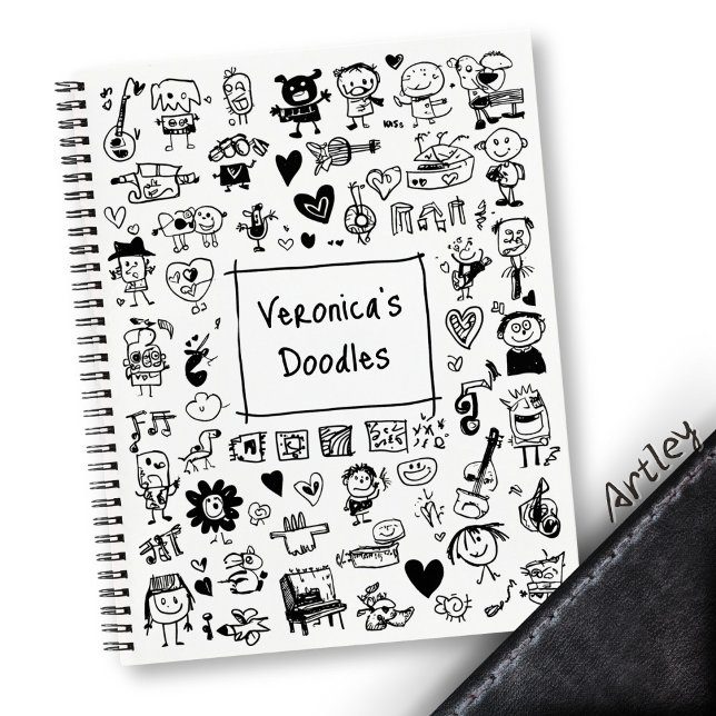 Funny Doodle Art Custom Name Artist Sketchbook Notebook (Creator Uploaded)