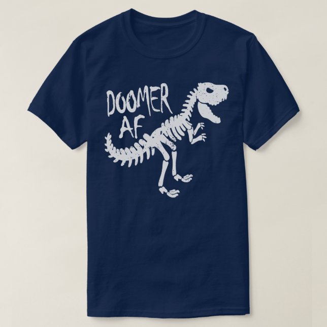 Funny Doomer AF T Rex Dinosaur Doom and Plant Gene T-Shirt (Design Front)