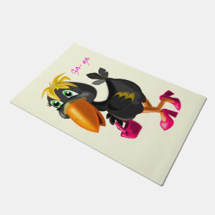Funny Doormat with Modern Bird