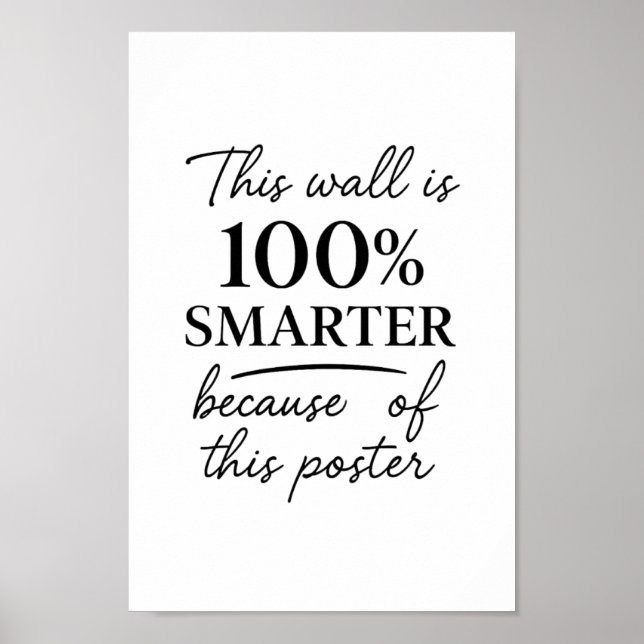 Funny Dorm Room Poster – “This Wall Is Smarter Now (Front)