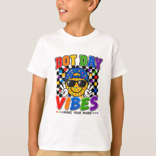 Funny Dot Day Vibes Smile Face Colourful Polka Dot T-Shirt