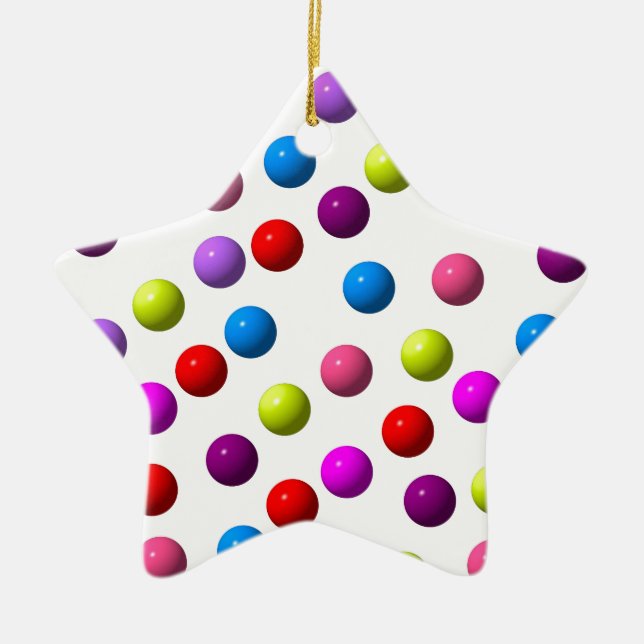 Funny Dots Ceramic Tree Decoration (Front)