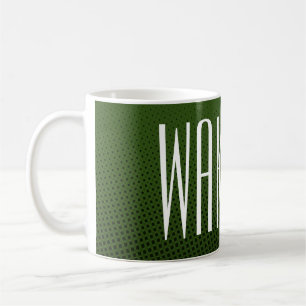 Funny Dots Pattern dark green + your text Coffee Mug