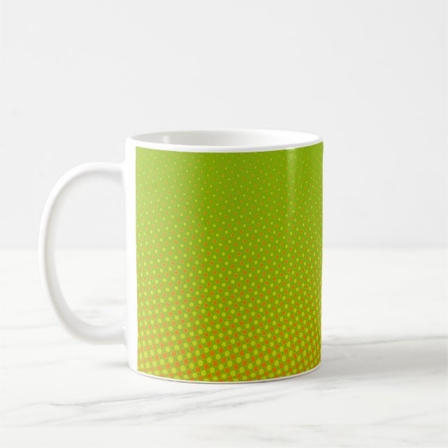 Funny Dots Pattern green orange + your idea Coffee Mug (Left)