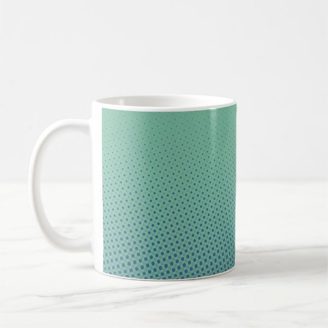 Funny Dots Pattern ocean green blue + your idea Coffee Mug (Left)