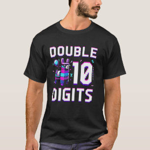 Funny Double Digits 10th Birthday 10 Year Old Bday T-Shirt