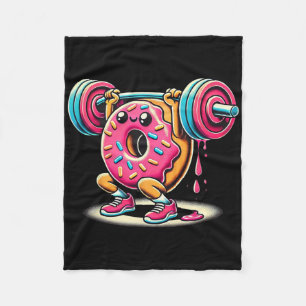 Funny Doughnut Bodybuilding Weightlifting Food Gym Fleece Blanket